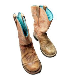 Ariat Delilah Round Toe Western Boot Distressed Brown Leather 10012810 US 6.5 B